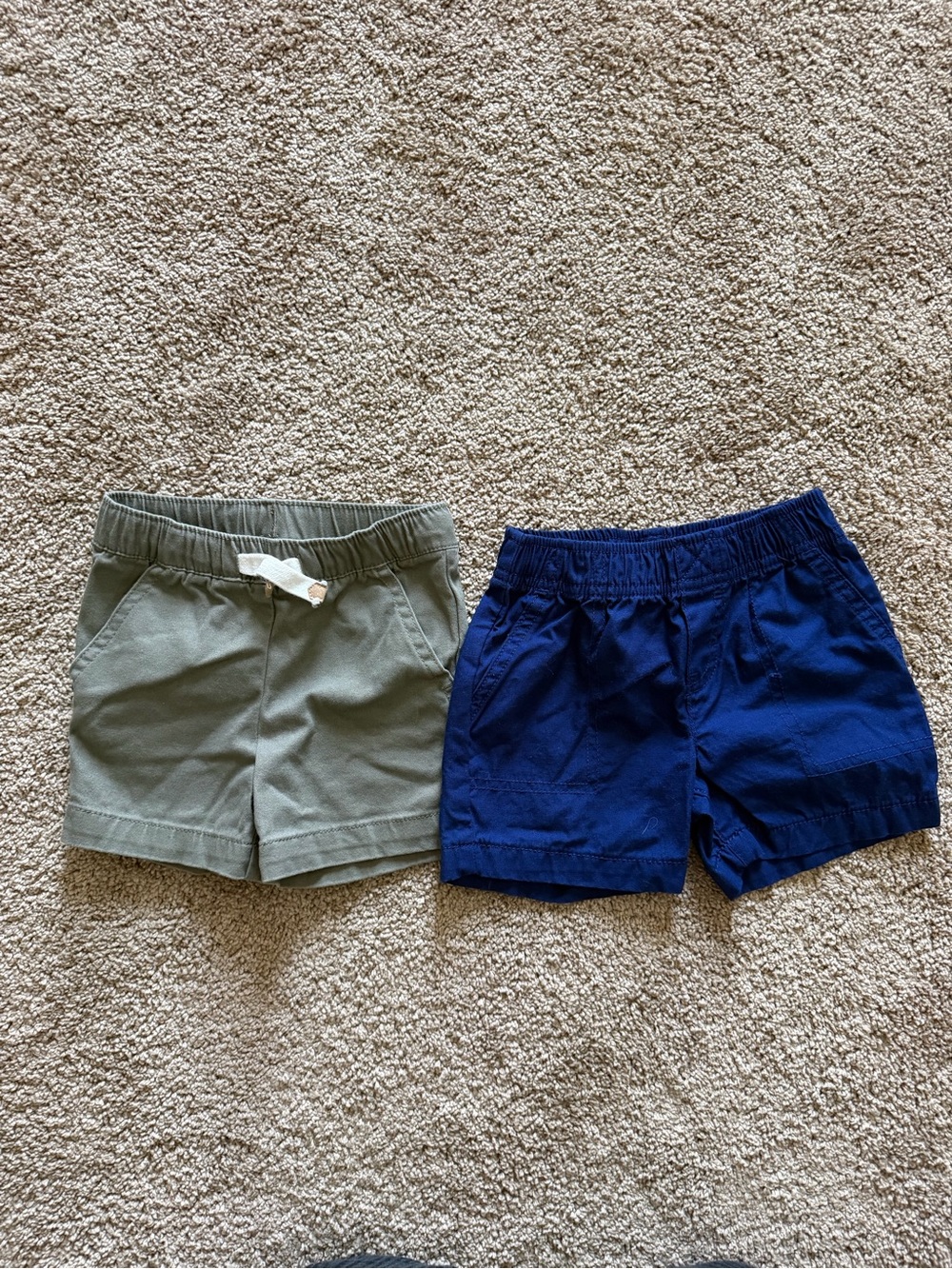 Carters Elastic Waist Shorts - Blue and Olive size 12 months